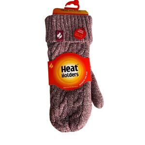 NWT Heat Holders Women’s Jackie Marled Purple Thermal Mittens One Size